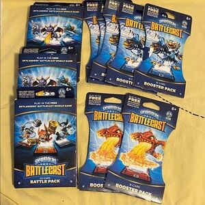 SKYLANDERS Battlecast Lot 7x Booster Pack and 2 x Battle Pack NWT + 1 open BP